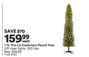 Michaels 7 ft. pre-lit cashmere pencil tree offer