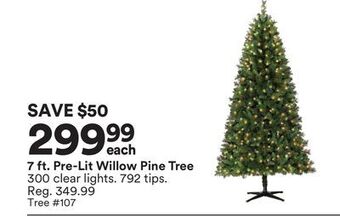 Michaels 7 ft. pre-lit willow pine tree offer