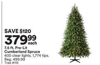 Michaels 7.5 ft. pre-lit cumberland spruce offer