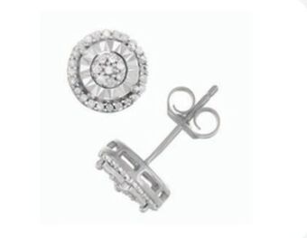 Badgley mischka lab grown .25 tcw diamond earrings in sterling silver