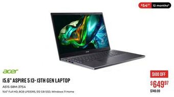 Canex Acer 15.6 aspire 5 i3- 13th gen laptop offer