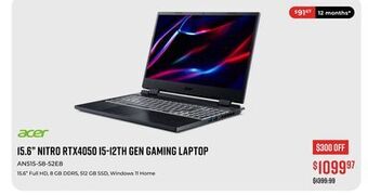 Canex 15.6 nitro rtx4050 i5-12th gen gaming laptop offer