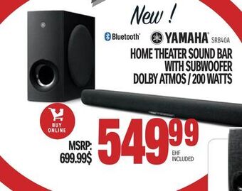 Centre Hi-Fi Yamaha home theater sound bar with subwoofer dolby atmos / 200 watts offer