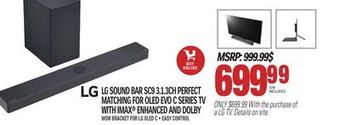 Centre Hi-Fi Lg sound bar sc9 3.1.3ch perfect matching for oled evo c series tv with imax enhanced and dolby offer