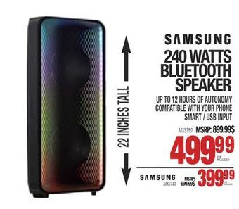 Centre Hi-Fi Samsung 240 watts bluetooth speaker offer