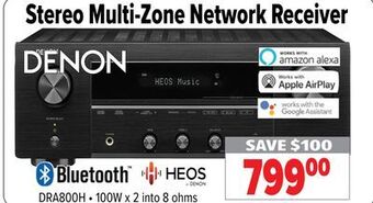 2001 Audio Video Denon stereo multi-zone network receiver offer