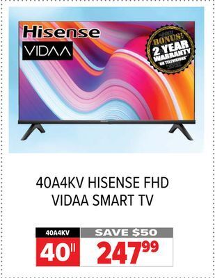 2001 Audio Video Hisense fhd vidaa smart tv offer