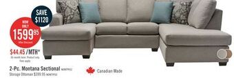 The Brick Montana 2-piece linen-look fabric right-facing sectional - taupe offer
