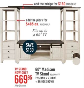 The Brick Madison 60 barn door tv stand white offer