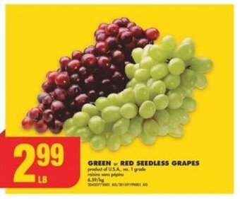 No Frills GREEN or RED SEEDLESS GRAPES offer