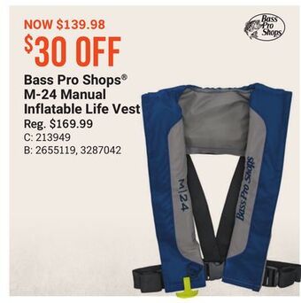 Bass Pro Bass pro shops m-24 manual inflatable life vest offer