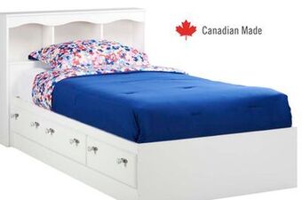 The Brick Diamond dreams twin matesbed with bookcase headboard offer