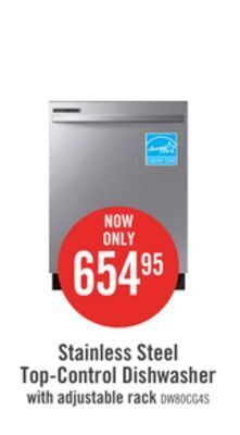 The Brick Samsung 24 top-control dishwasher with adjustable rack - dw80cg4021sraa offer