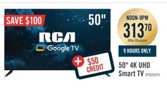 The Brick Rca 50 4k hdr smart google tv offer