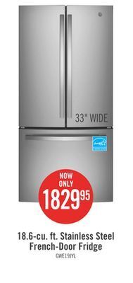 The Brick Ge 18.6 cu. ft. counter-depth french-door refrigerator - gwe19jylfs offer