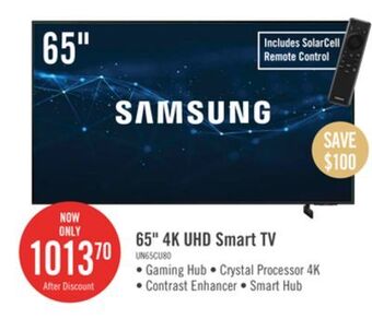 The Brick Samsung 65 cu8000 crystal uhd 4k smart tv offer