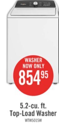 The Brick Whirlpool 5.2 cu. ft. top-load washer with built-in faucet - wtw5015lw offer