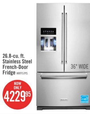The Brick Kitchenaid 26.8 cu. ft. french-door refrigerator - krff577kps offer
