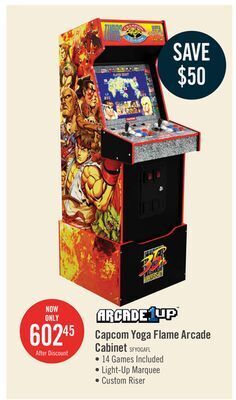 The Brick Arcade1up capcom legacy yoga flame edition arcade cabinet with riser offer