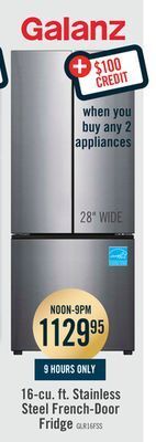 The Brick Galanz 16 cu. ft. french-door refrigerator - glr16fs2m08 offer