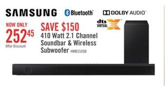 The Brick Samsung 410 w 2.1-channel soundbar with wireless subwoofer - hw-b550/zc offer