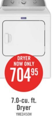 The Brick Maytag 7 cu. ft. electric dryer with wrinkle prevent - ymed4500mw offer