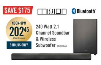 The Brick Mission soundbar with wireless subwoofer - msb21 offer