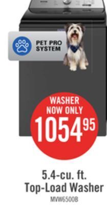 The Brick Maytag 5.4 cu. ft. pet pro top-load washer - mvw6500mbk offer