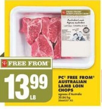No Frills PC FREE FROM AUSTRALIAN LAMB LOIN CHOPS offer