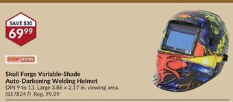 Princess Auto Skull forge variable-shade auto-darkening welding helmet offer