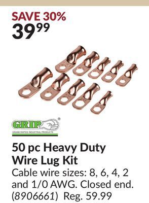Princess Auto 50 pc heavy duty wire lug kit offer