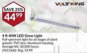 Princess Auto 4 ft 40w led grow light offer