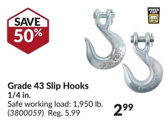 Princess Auto Grade 43 slip hooks offer