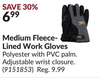 Princess Auto Medium fleece-lined work gloves offer