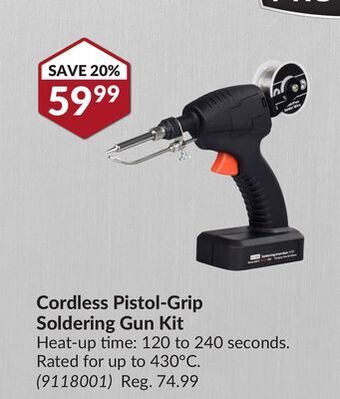 Princess Auto Cordless pistol-grip soldering gun kit offer