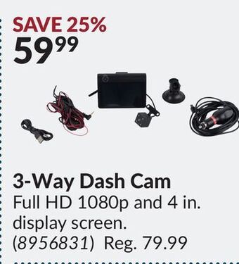 Princess Auto 3-way dash cam offer