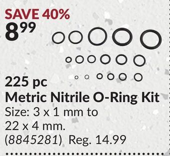 Princess Auto 225 pc metric nitrile o-ring kit offer
