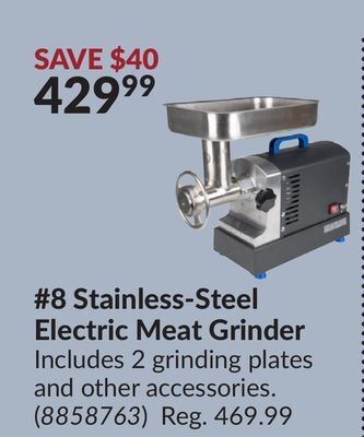 Princess Auto 8 stainless-steel electric meat grinder offer