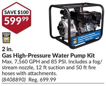 Princess Auto Power fist 2 in. gas high-pressure water pump kit offer