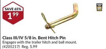 Princess Auto Class iii/iv 5/8 in. bent hitch pin offer