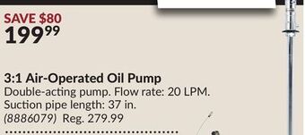 Princess Auto 3:1 air-operated oil pump offer