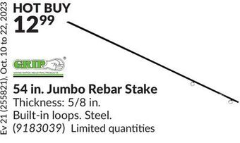 Princess Auto 54 in. jumbo rebar stake offer