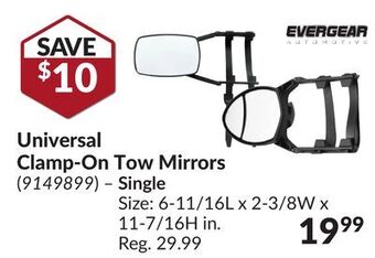 Princess Auto Universal clamp-on tow mirrors offer