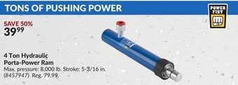 Princess Auto 4 ton hydraulic porta-power ram offer