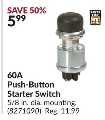 Princess Auto 60a push-button starter switch offer
