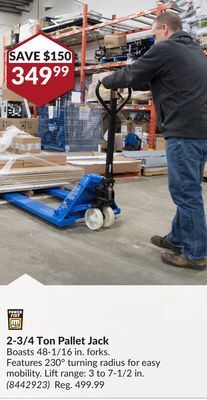 Princess Auto Power fist 2-3/4 ton pallet jack boasts offer