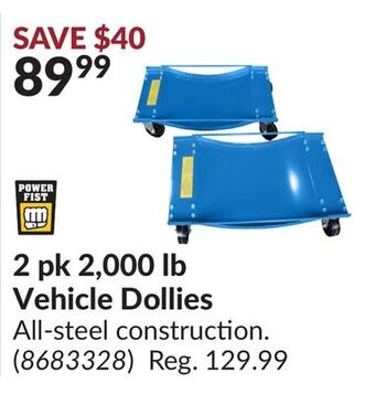 Princess Auto 2 pk 2, 000 lb vehicle dollies offer