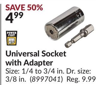 Princess Auto Universal socket with adapter offer