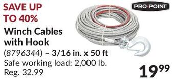 Princess Auto Winch cables with hook offer