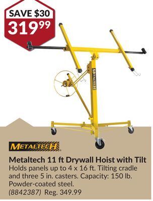 Princess Auto Metaltech 1 1 ft drywall hoist offer